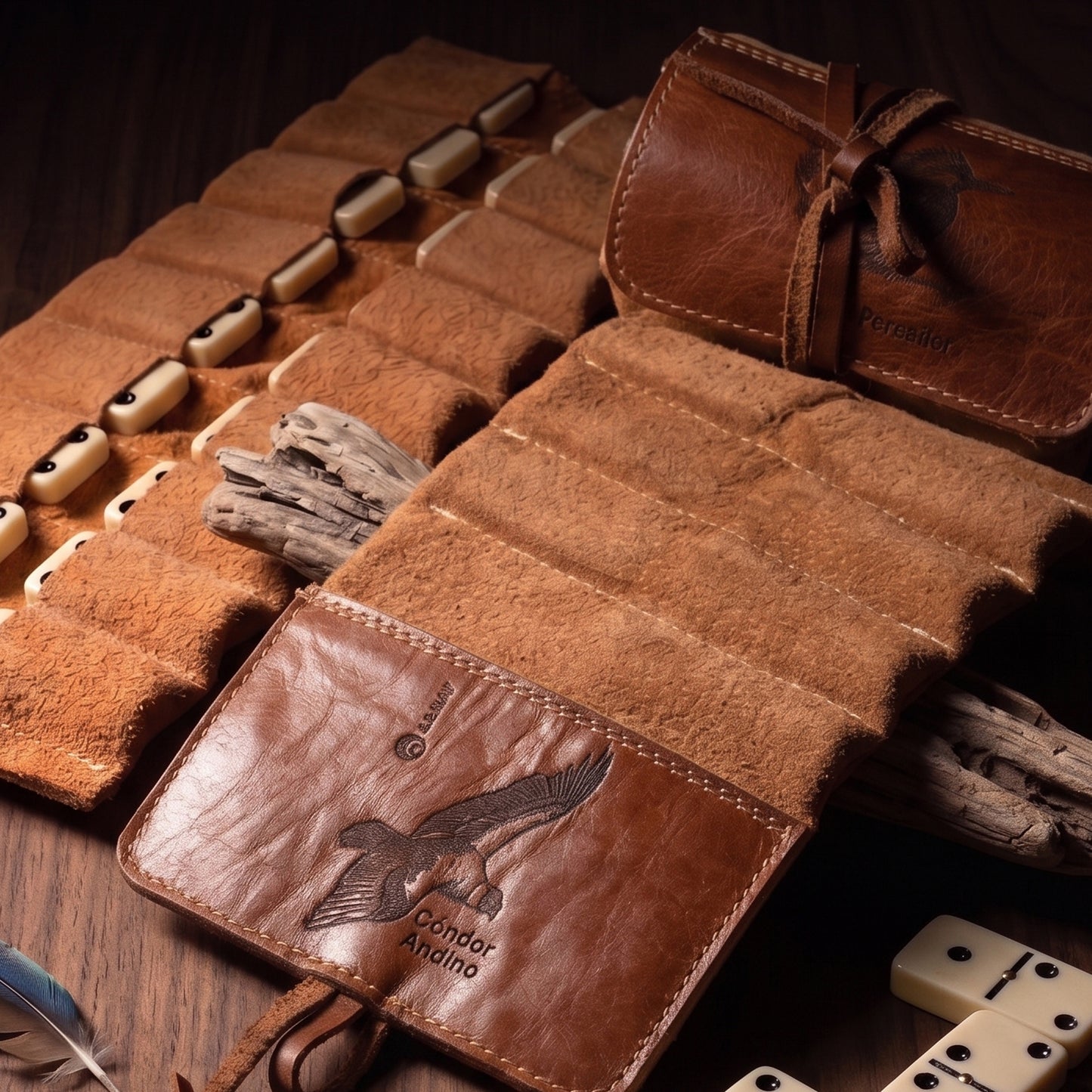 Juego de Domino con Funda de Cuero