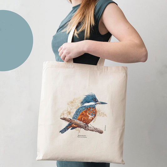 Bolsa de tela Aves de Chile: Martín Pescador