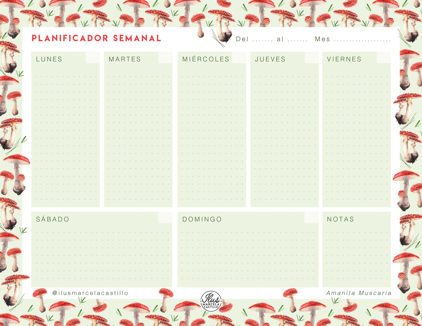 Planificador Semanal Fungi