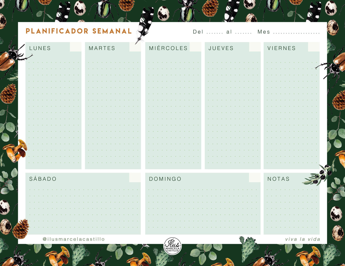 Planificador Semanal Cleópteros