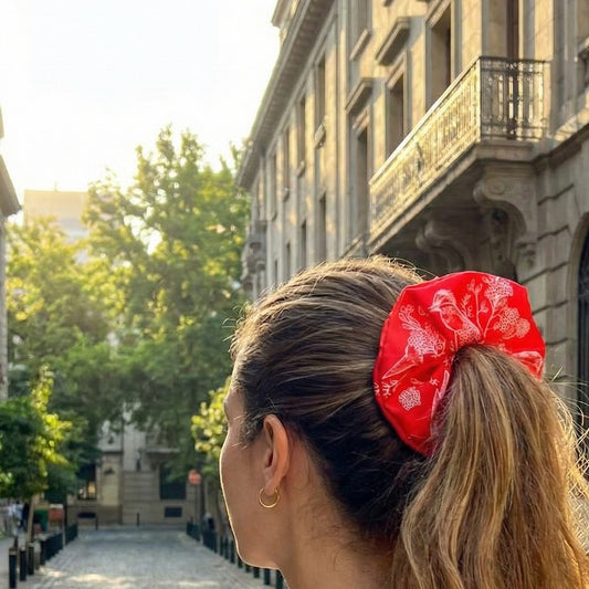 Scrunchie Trama Rojo