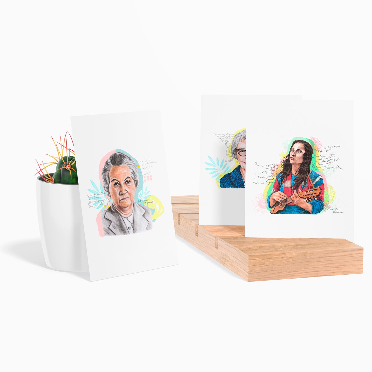Set 4 postales Mujeres chilenas