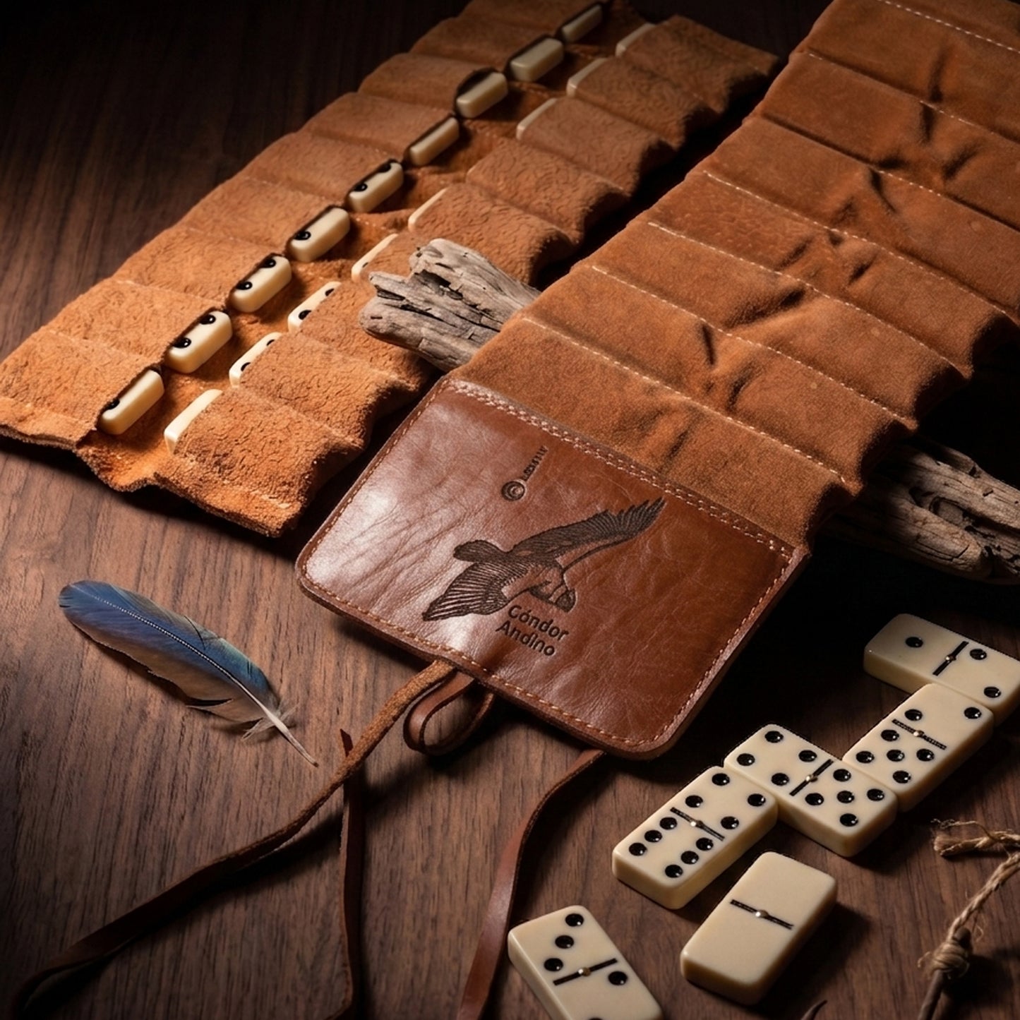 Juego de Domino con Funda de Cuero