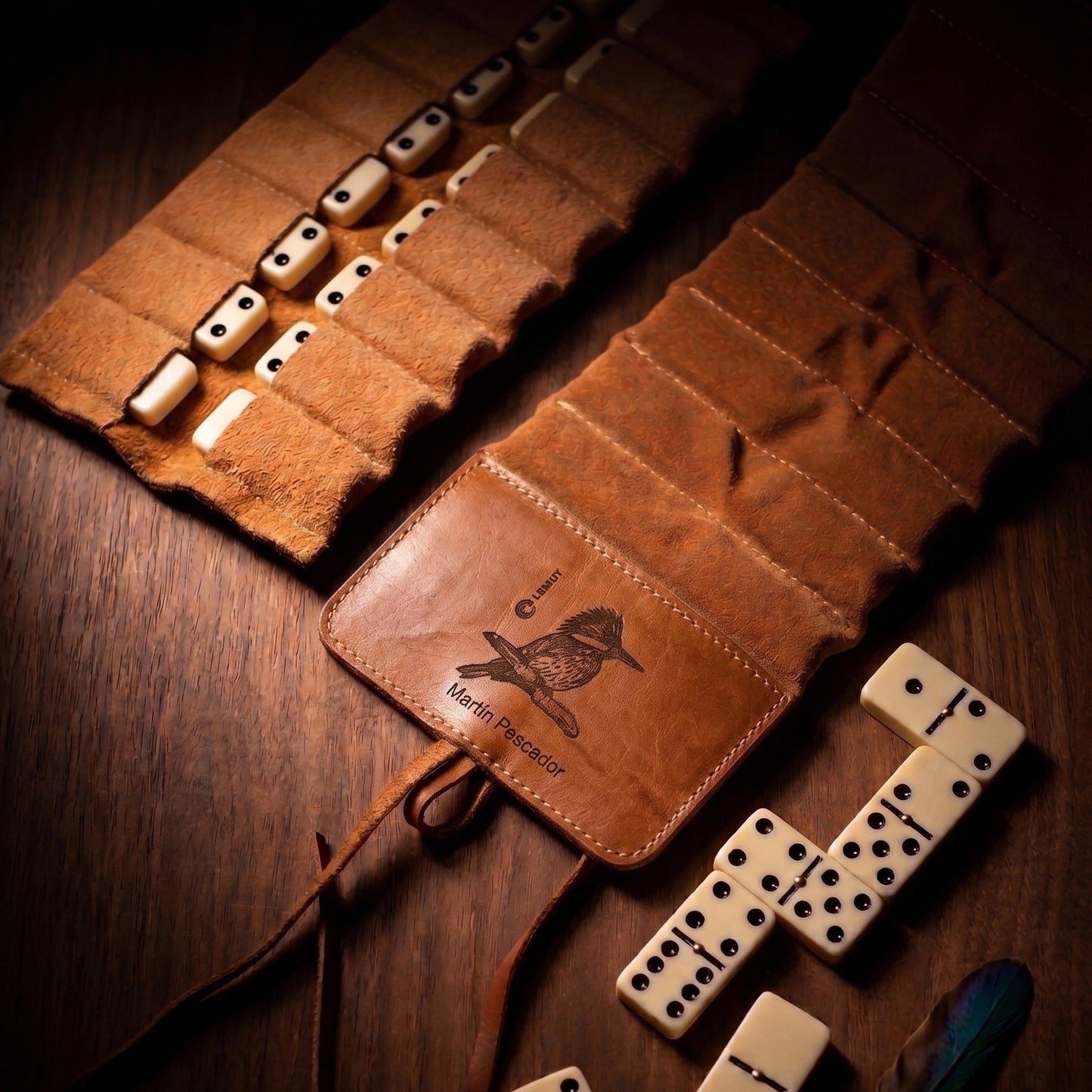 Juego de Domino con Funda de Cuero