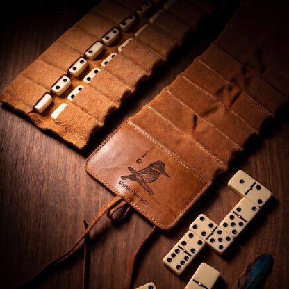 Juego de Domino con Funda de Cuero