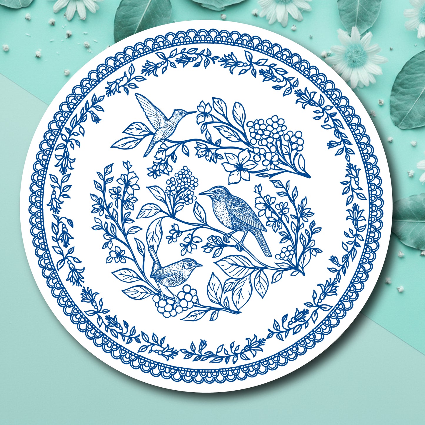 Set 4 Posavasos Willow Azul