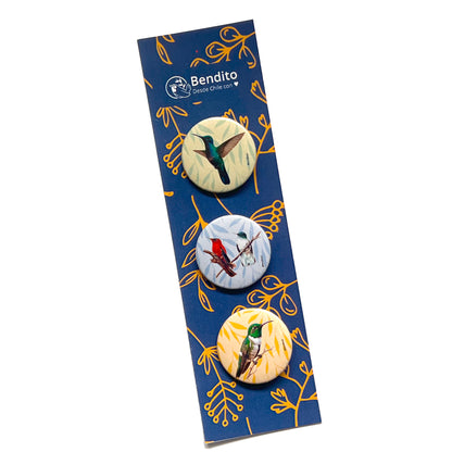 Set 3 Chapitas Picaflores