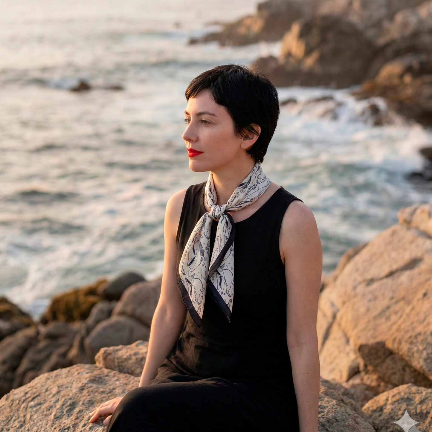 Pañuelo ballenas BN