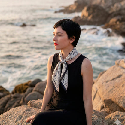 Pañuelo ballenas BN